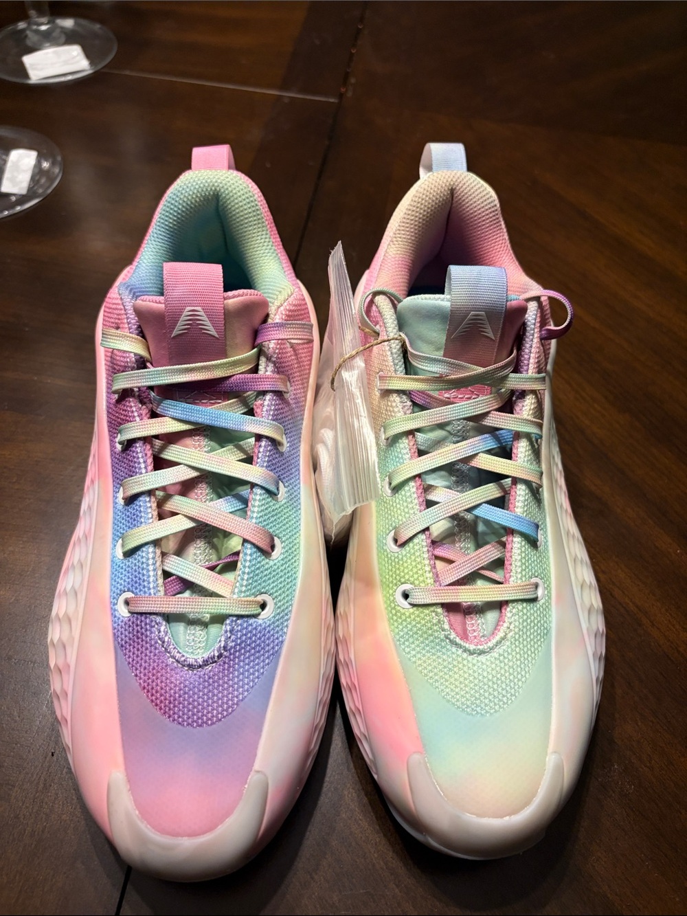 Unisex Multicolor Pastel Tie-Dye Athletic Sneakers size 7